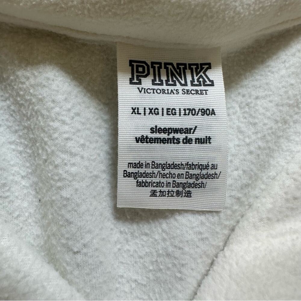 Victoria’s Secret PINK Cream Fleece 2pc. Pajama Set‎ with Embroidered Pocket, XL - Picture 11 of 12